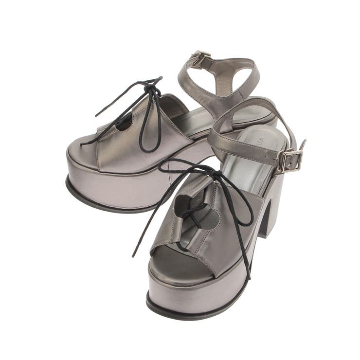シルバー | レースアップデザインサンダル | MURUA