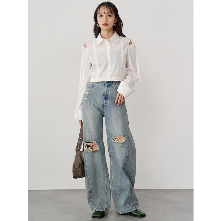 バレルレッグクラッシュデニム | MURUA | 詳細画像3 