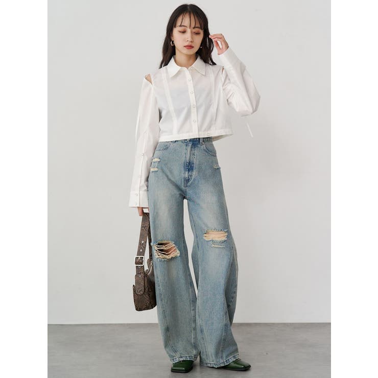 バレルレッグクラッシュデニム | MURUA | 詳細画像4 