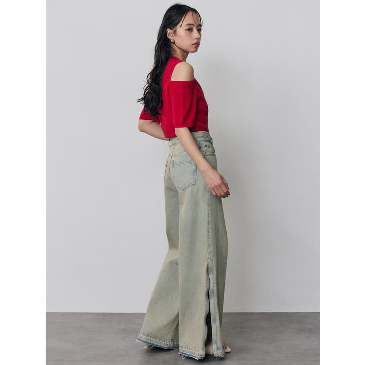 サイドZIPスリットワイドデニム【セットアップ着用可】 | MURUA | 詳細画像15 