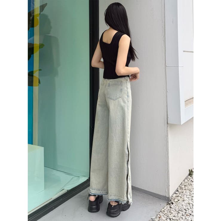 サイドZIPスリットワイドデニム【セットアップ着用可】 | MURUA | 詳細画像24 