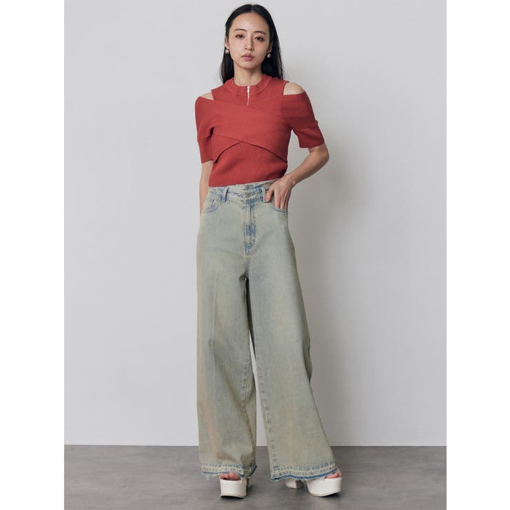 サイドZIPスリットワイドデニム【セットアップ着用可】 | MURUA | 詳細画像3 