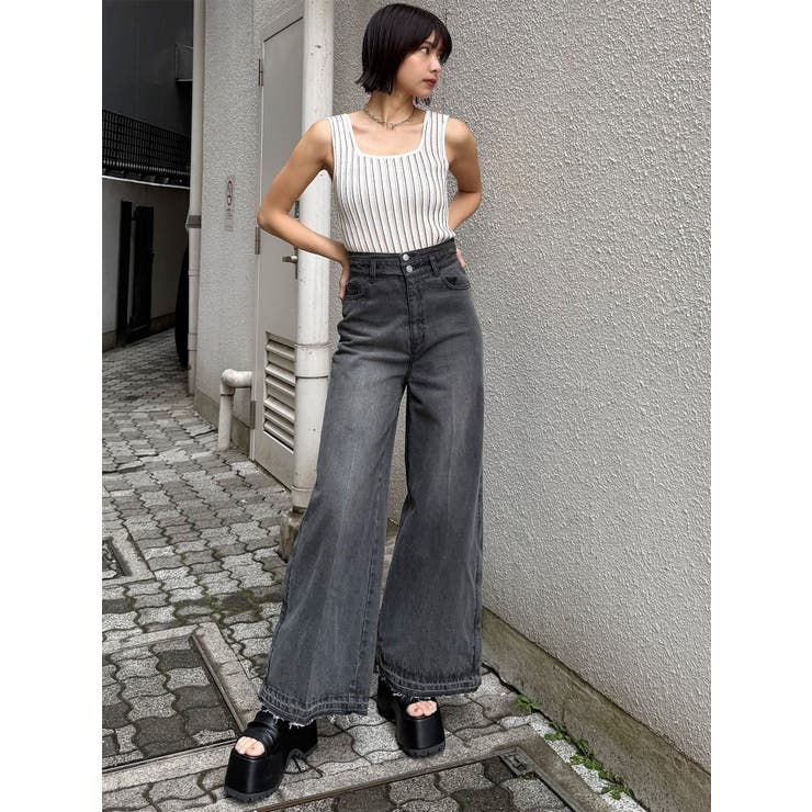 サイドZIPスリットワイドデニム【セットアップ着用可】 | MURUA | 詳細画像32 