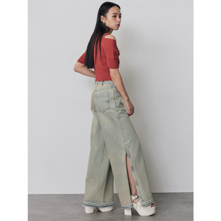 サイドZIPスリットワイドデニム【セットアップ着用可】 | MURUA | 詳細画像7 