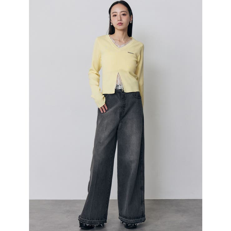 サイドZIPスリットワイドデニム【セットアップ着用可】 | MURUA | 詳細画像9 