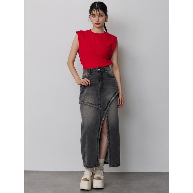 フリンジスリットデニムスカート【セットアップ着用可】 | MURUA | 詳細画像15 