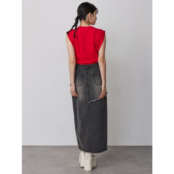 フリンジスリットデニムスカート【セットアップ着用可】 | MURUA | 詳細画像17 