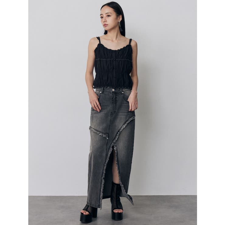 フリンジスリットデニムスカート【セットアップ着用可】 | MURUA | 詳細画像23 