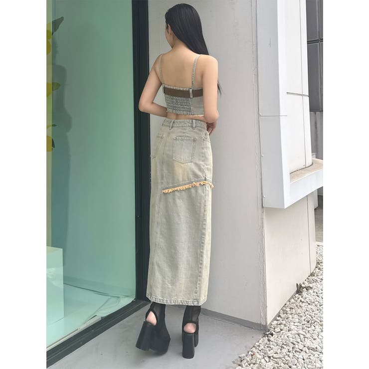 フリンジスリットデニムスカート【セットアップ着用可】 | MURUA | 詳細画像28 