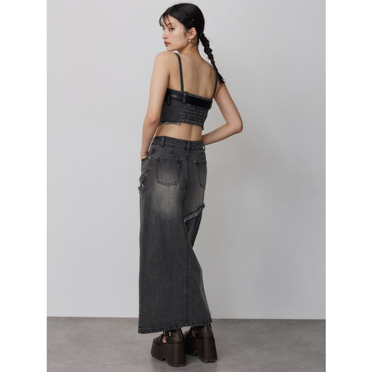 フリンジスリットデニムスカート【セットアップ着用可】 | MURUA | 詳細画像6 