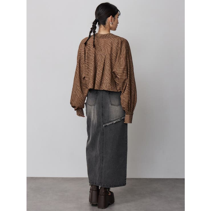 フリンジスリットデニムスカート【セットアップ着用可】 | MURUA | 詳細画像9 