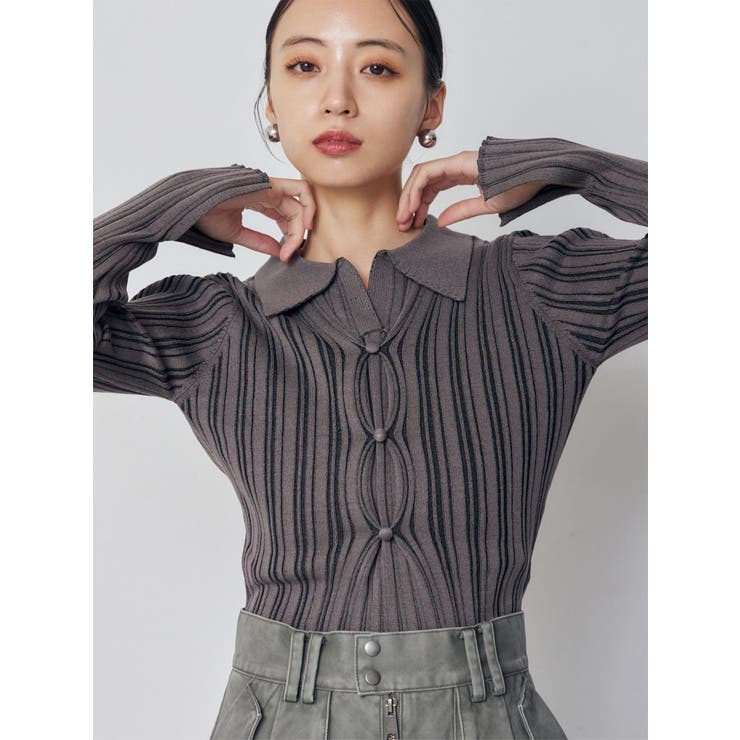 グレー | フロントピンチニット | MURUA