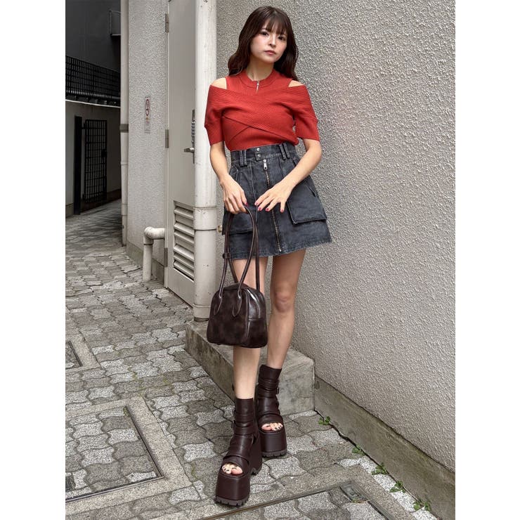 ZIPカシュクールハーフニット | MURUA | 詳細画像12 