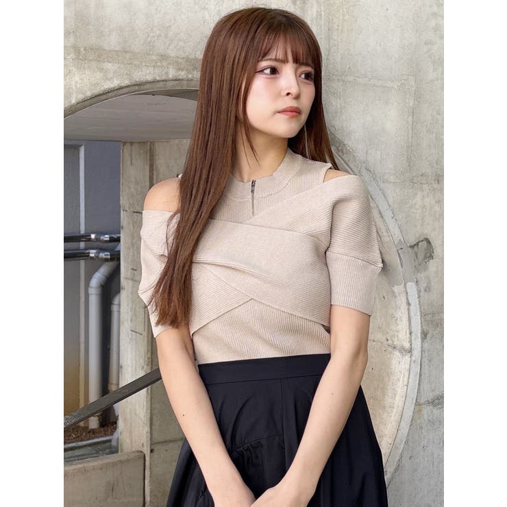 ZIPカシュクールハーフニット | MURUA | 詳細画像18 