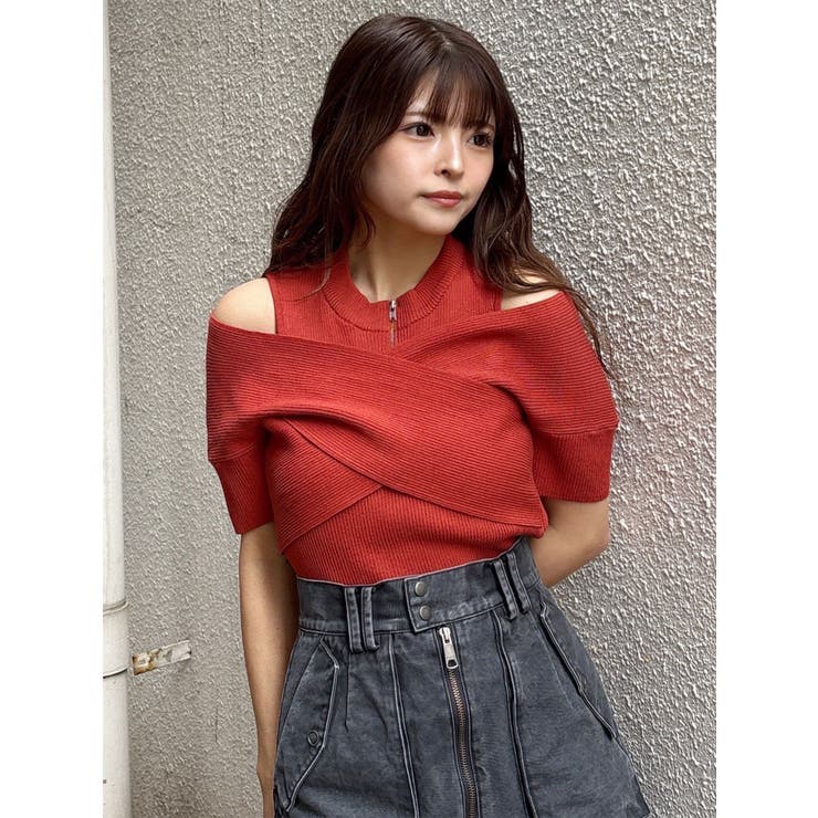 ZIPカシュクールハーフニット | MURUA | 詳細画像3 