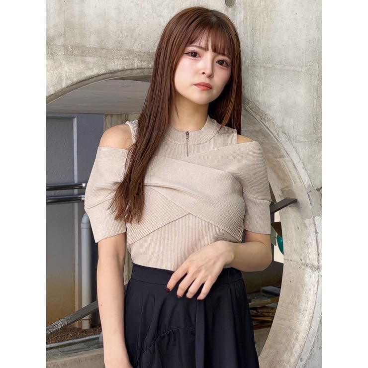 ZIPカシュクールハーフニット | MURUA | 詳細画像4 