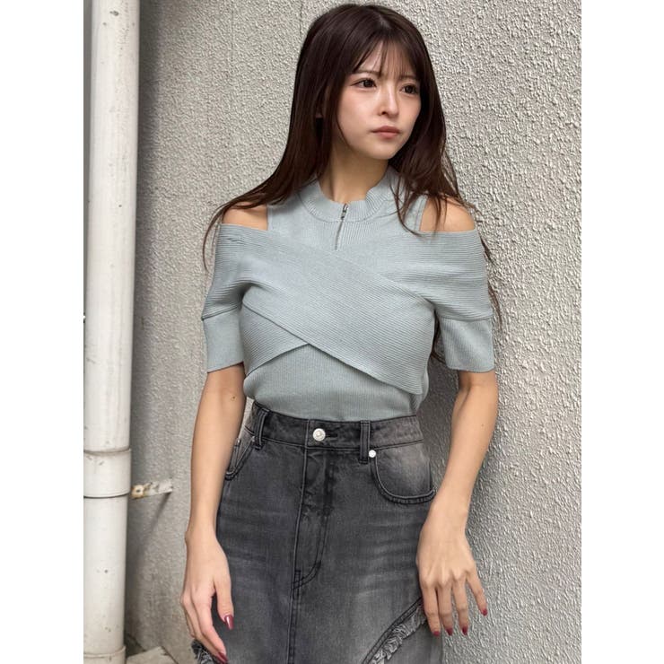 ZIPカシュクールハーフニット | MURUA | 詳細画像5 