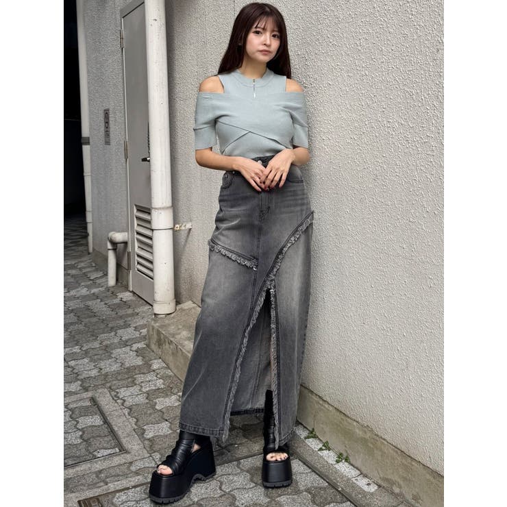 ZIPカシュクールハーフニット | MURUA | 詳細画像9 