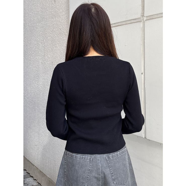 レースレイヤードVネックニット | MURUA | 詳細画像6 