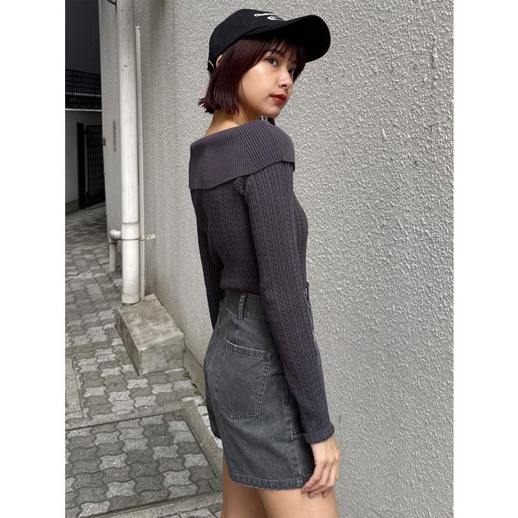 オフショルダーケーブルニット | MURUA | 詳細画像16 