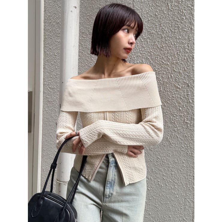 オフショルダーケーブルニット | MURUA | 詳細画像2 