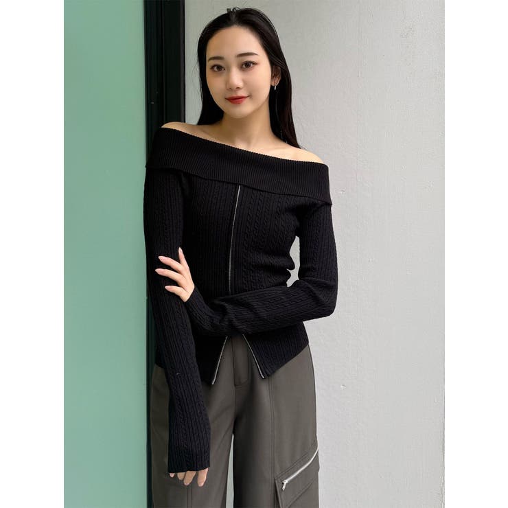 オフショルダーケーブルニット | MURUA | 詳細画像4 