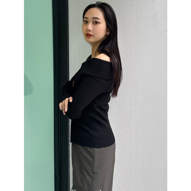 オフショルダーケーブルニット | MURUA | 詳細画像7 