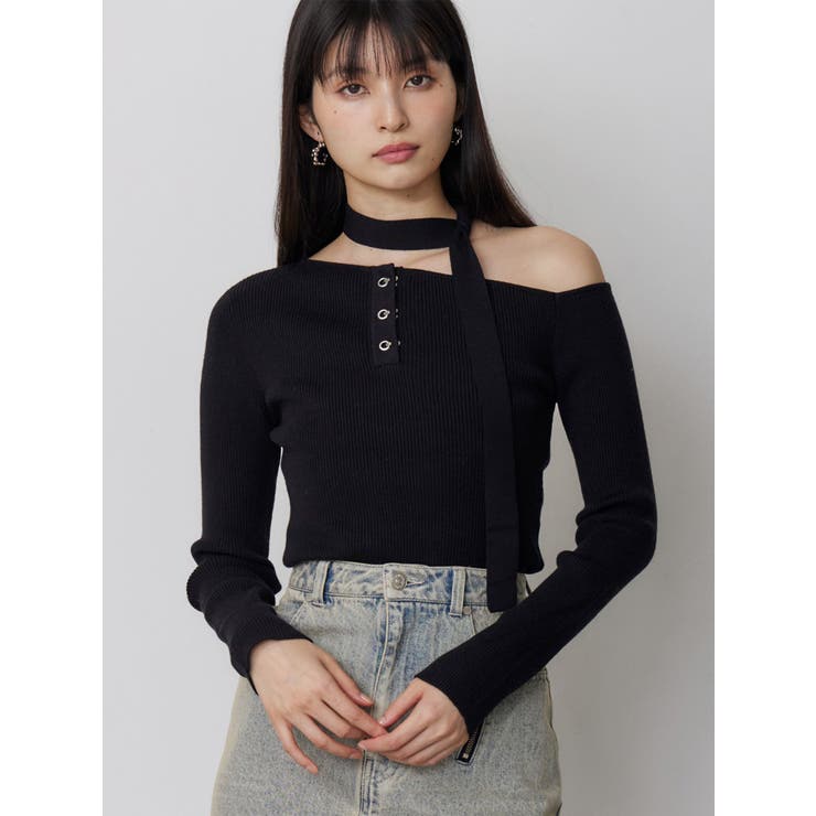 ブラック | ワンショルタイニット | MURUA