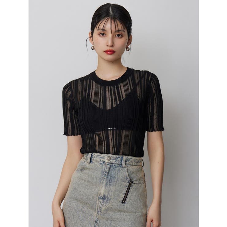 シアーストライプニット | MURUA | 詳細画像5 