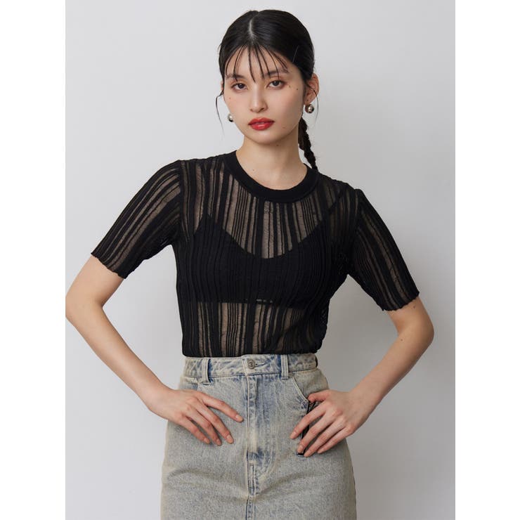 シアーストライプニット | MURUA | 詳細画像6 