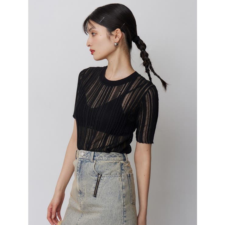 シアーストライプニット | MURUA | 詳細画像7 