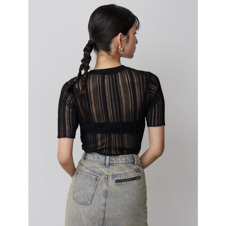 シアーストライプニット | MURUA | 詳細画像8 