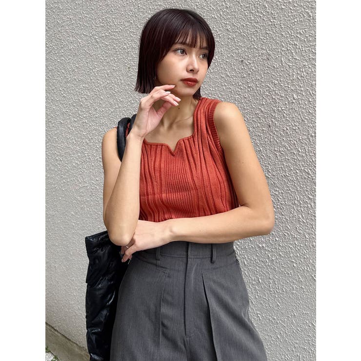 スクエアキーネックリブニットタンク | MURUA | 詳細画像19 