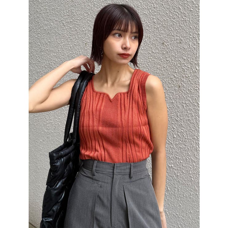 スクエアキーネックリブニットタンク | MURUA | 詳細画像3 