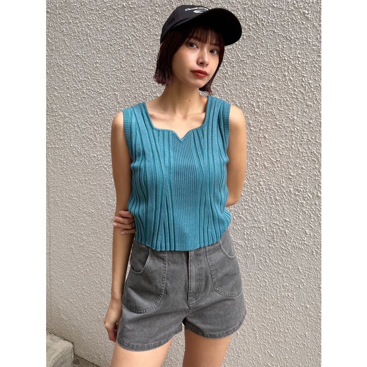 スクエアキーネックリブニットタンク | MURUA | 詳細画像4 