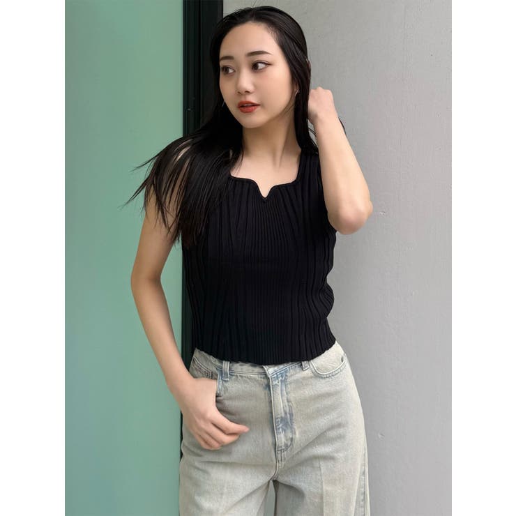 スクエアキーネックリブニットタンク | MURUA | 詳細画像6 