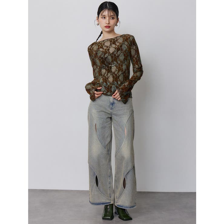 フロッキーフラワーシアートップス | MURUA | 詳細画像10 