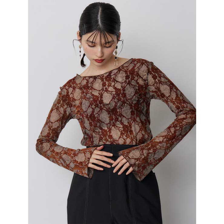 フロッキーフラワーシアートップス | MURUA | 詳細画像2 