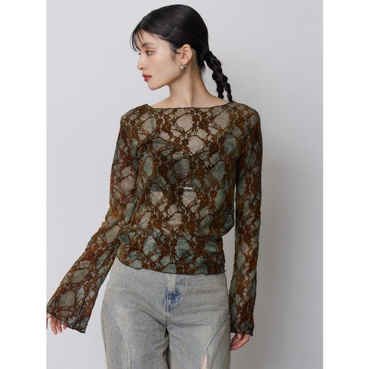 フロッキーフラワーシアートップス | MURUA | 詳細画像5 