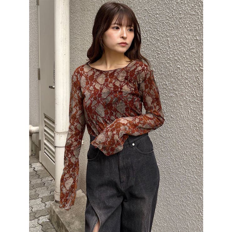 フロッキーフラワーシアートップス | MURUA | 詳細画像50 