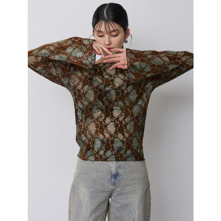 フロッキーフラワーシアートップス | MURUA | 詳細画像6 