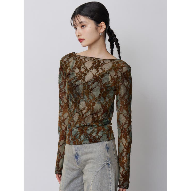 フロッキーフラワーシアートップス | MURUA | 詳細画像7 