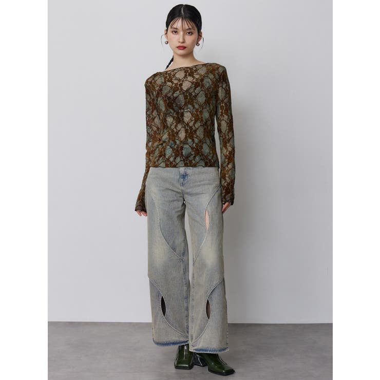 フロッキーフラワーシアートップス | MURUA | 詳細画像9 