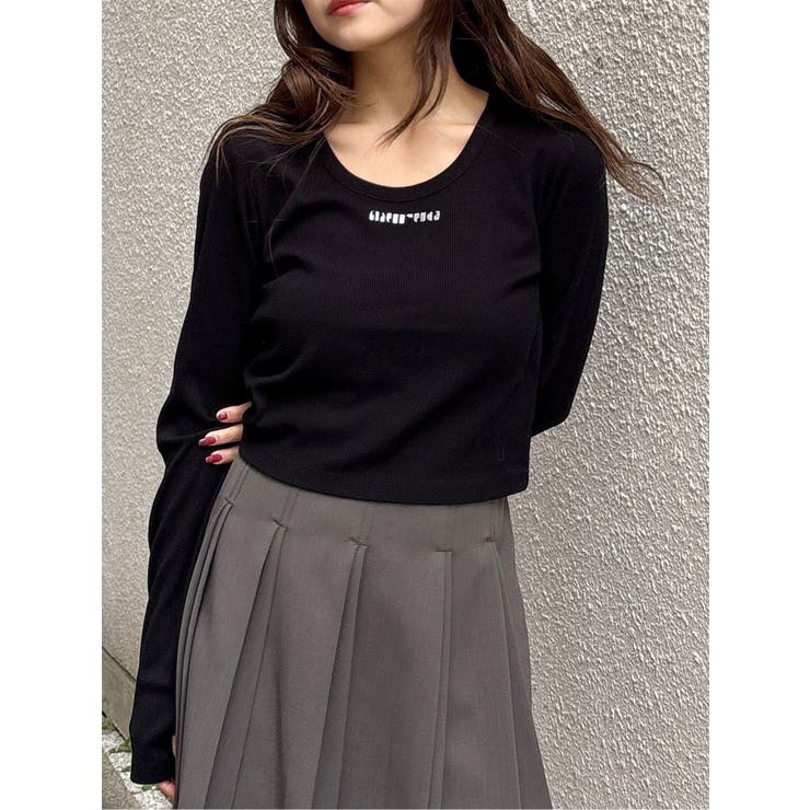 ブラック | ロゴラメテレコトップス | MURUA