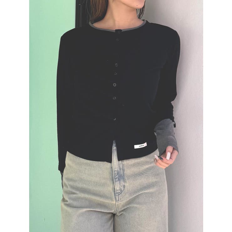 ウェーブバイカラーカーデトップス | MURUA | 詳細画像11 