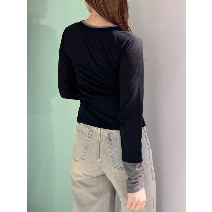 ウェーブバイカラーカーデトップス | MURUA | 詳細画像12 