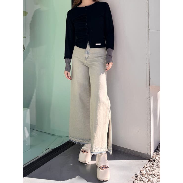 ウェーブバイカラーカーデトップス | MURUA | 詳細画像13 