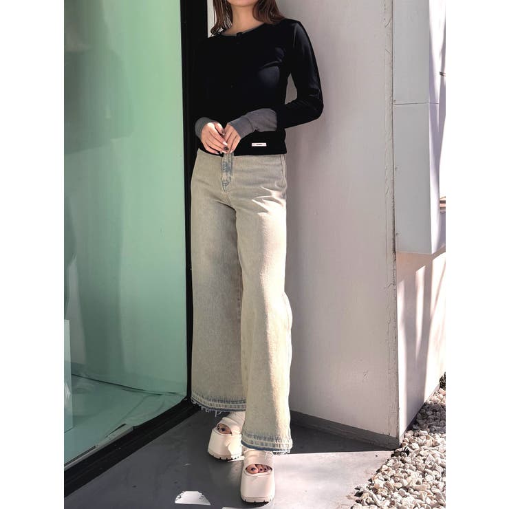 ウェーブバイカラーカーデトップス | MURUA | 詳細画像14 