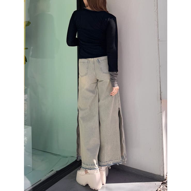 ウェーブバイカラーカーデトップス | MURUA | 詳細画像15 