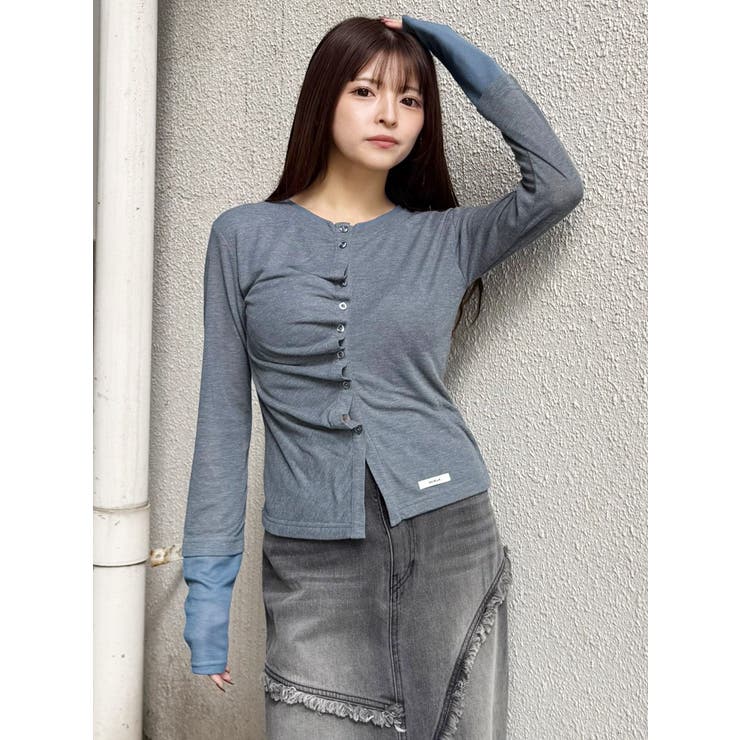 ウェーブバイカラーカーデトップス | MURUA | 詳細画像16 